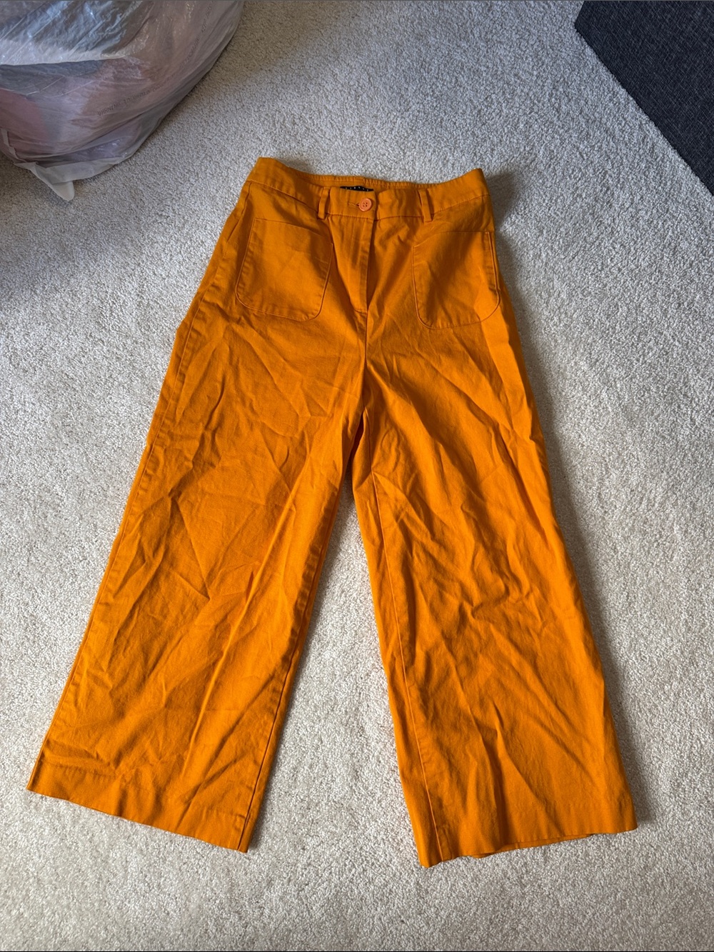 Sisley Bright Orange Wide-Leg Chinos